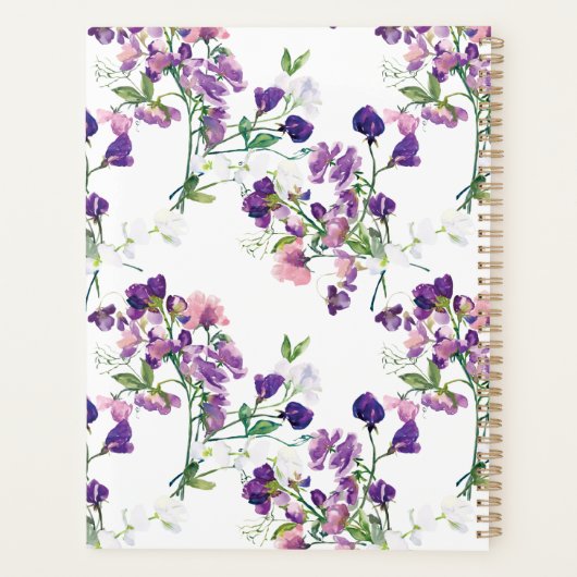 Monogrammed Sweet Pea Planner (Achterkant)