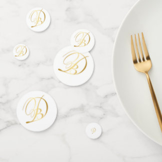 Monogrammed tafel confetti voor diner en Blanc