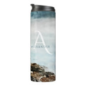 Monogrammed Tahoe Lake Waterverf Landschap Thermosbeker (Geroteerd rechts)