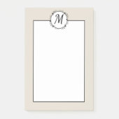 Monogrammed tan, wit met zwarte poot post-it® notes (Voorkant)