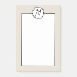 Monogrammed tan, wit met zwarte poot post-it® notes