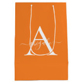 Monogrammed Tangerine Oranje | Minimale legant Medium Cadeauzakje (Achterkant)
