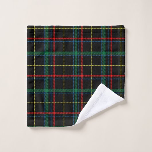 Monogrammed Tartan Plaid Bad Handdoek (Wasdoekje)