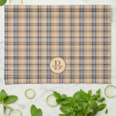 Monogrammed Tartan Plaid familienaam Theedoek (Gevouwen)