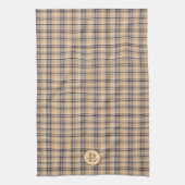 Monogrammed Tartan Plaid familienaam Theedoek (Verticaal)