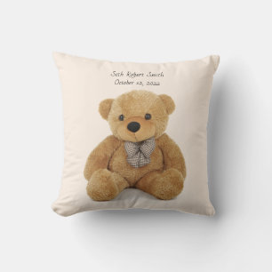 Monogrammed teddybeer goot Pillow Kussen