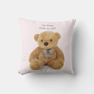 Monogrammed teddybeer goot Pillow Kussen