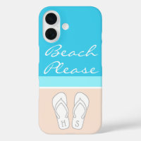 Monogrammed Teenslippers op Sand Modern Beach Plea