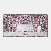Monogrammed Tegel Dusky Roos Cherry Blossom Mandal Bureaumat (Keyboard & Muis)