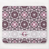 Monogrammed Tegel Dusky Roos Cherry Blossom Mandal Muismat (Voorkant)