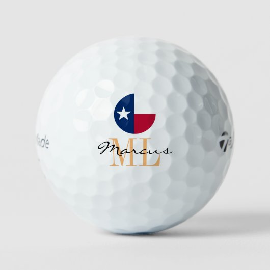 Monogrammed Texas Flag & Texas, VS Golf Golfballen (Voorkant)