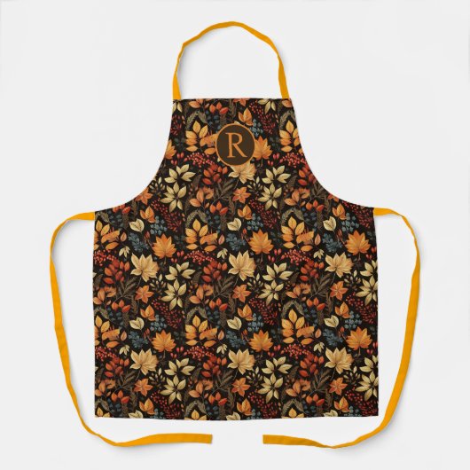 Monogrammed  thema Autumn Foliage Pattern Schort (Voorkant)