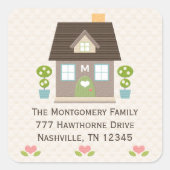 Monogrammed Thuisadres Stickers (Voorkant)