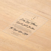 Monogrammed tijdloze acryl bruiloft uitnodiging (Laagn)