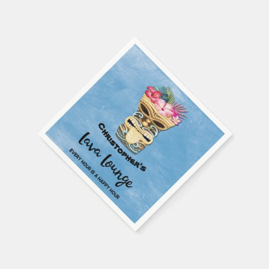 Monogrammed Tiki Bar Lava Lounge Party Servet (Hoek)