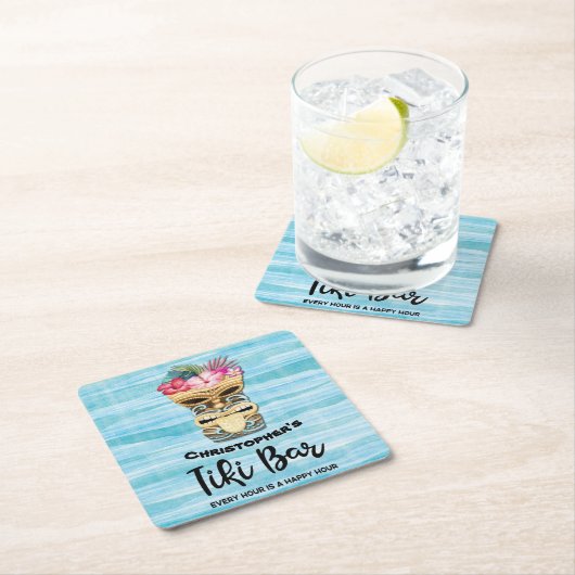 Monogrammed Tiki Bar Party Kartonnen Onderzetters (Insitu)
