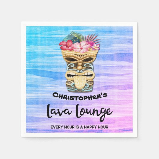 Monogrammed Tiki Bar Party Servet (Voorkant)