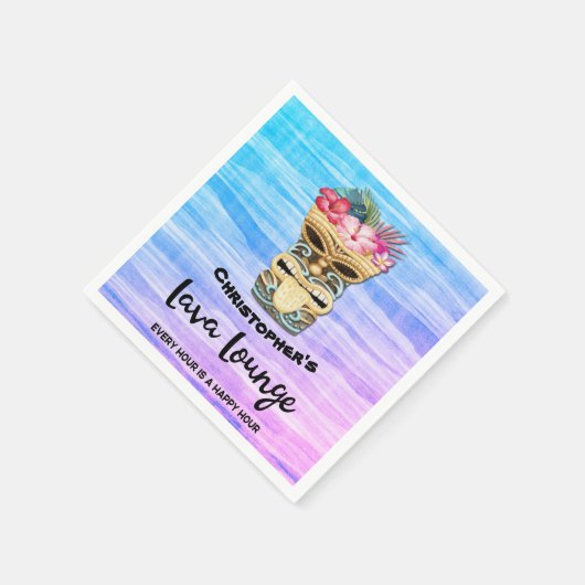 Monogrammed Tiki Bar Party Servet (Hoek)