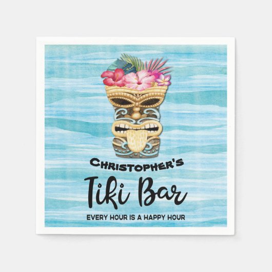 Monogrammed Tiki Bar Party Servet (Voorkant)