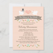 Monogrammed Tortelduifjes Bridal Shower Invitation Kaart (Voorkant)
