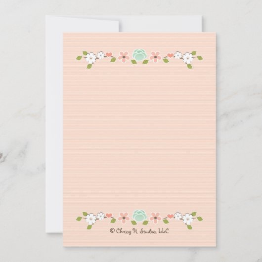 Monogrammed Tortelduifjes Bridal Shower Invitation Kaart (Achterkant)