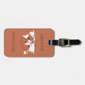 Monogrammed Travel Destination Wedding Groom Bagagelabel (Voorkant horizontaal)