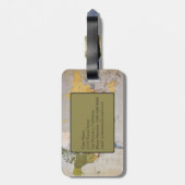 Monogrammed Travel Wereldkaart Gepersonaliseerd ad Bagagelabel (Achterkant verticaal)