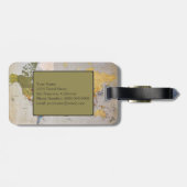 Monogrammed Travel Wereldkaart Gepersonaliseerd ad Bagagelabel (Achterkant horizontaal)