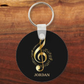 Monogrammed Treble Clef Sleutelhanger (Voorkant)