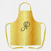 Monogrammed Trendy Elegant Faux Gold Sjabloon Schort (Voorkant)