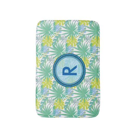 Monogrammed Tropical Design Bath Mat (Voorkant Verticaal)