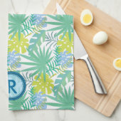 Monogrammed Tropical Hand Towel Theedoek (Quarter Fold)