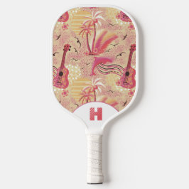 Monogrammed Tropical Paradise Pink Pickleball Paddle