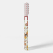 Monogrammed Tropical Retro Floral and Checkings Case-Mate iPhone Case (Achterkant / Rechts)