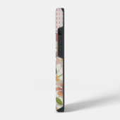 Monogrammed Tropical Retro Floral and Checkings iPhone Hoesje (Linkerkant)