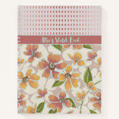 Monogrammed Tropical Retro Floral and Checkings Notitieboek (Voorkant)