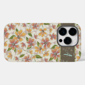 Monogrammed Tropical Retro Floral Case-Mate iPhone Case (Achterkant (horizontaal))
