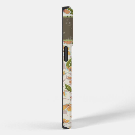Monogrammed Tropical Retro Floral Case-Mate iPhone Case (Achterkant / Rechts)