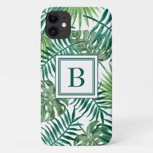 Monogrammed Tropisch Oerwoud Palm Leaves Pattern Case-Mate iPhone Case