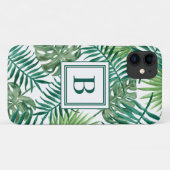 Monogrammed Tropisch Oerwoud Palm Leaves Pattern Case-Mate iPhone Case (Achterkant (horizontaal))
