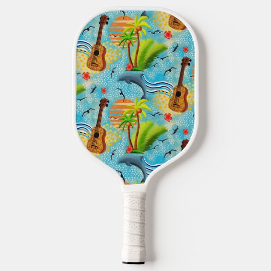 Monogrammed Tropisch paradijs helder Pickleball Paddle (Achterkant)