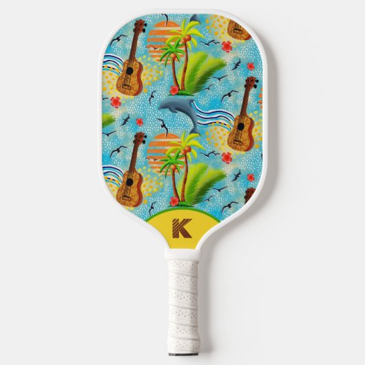 Monogrammed Tropisch paradijs helder Pickleball Paddle (Voorkant)