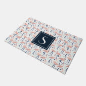 Monogrammed Tropisch Roze Flamingo patroon muis Deurmat (Schuin)