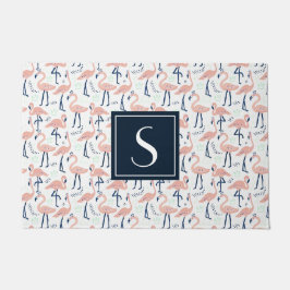 Monogrammed Tropisch Roze Flamingo patroon muis Deurmat