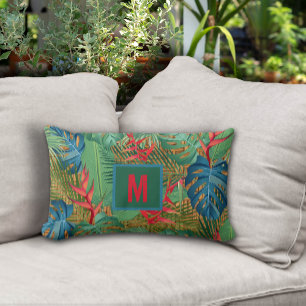 Monogrammed Tropische Floral op de Druk van de Wic Kussen