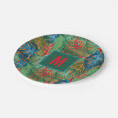 Monogrammed Tropische Floral op de Druk van de Wic Papieren Bordje (Gekanteld)