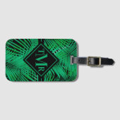 Monogrammed Tropische Palm Bagagelabel (Voorkant (horizontaal))