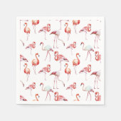 Monogrammed Tropische Roze Flamingo Waterverf Servet (Voorkant)
