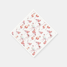 Monogrammed Tropische Roze Flamingo Waterverf Servet