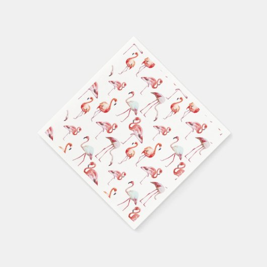 Monogrammed Tropische Roze Flamingo Waterverf Servet (Hoek)